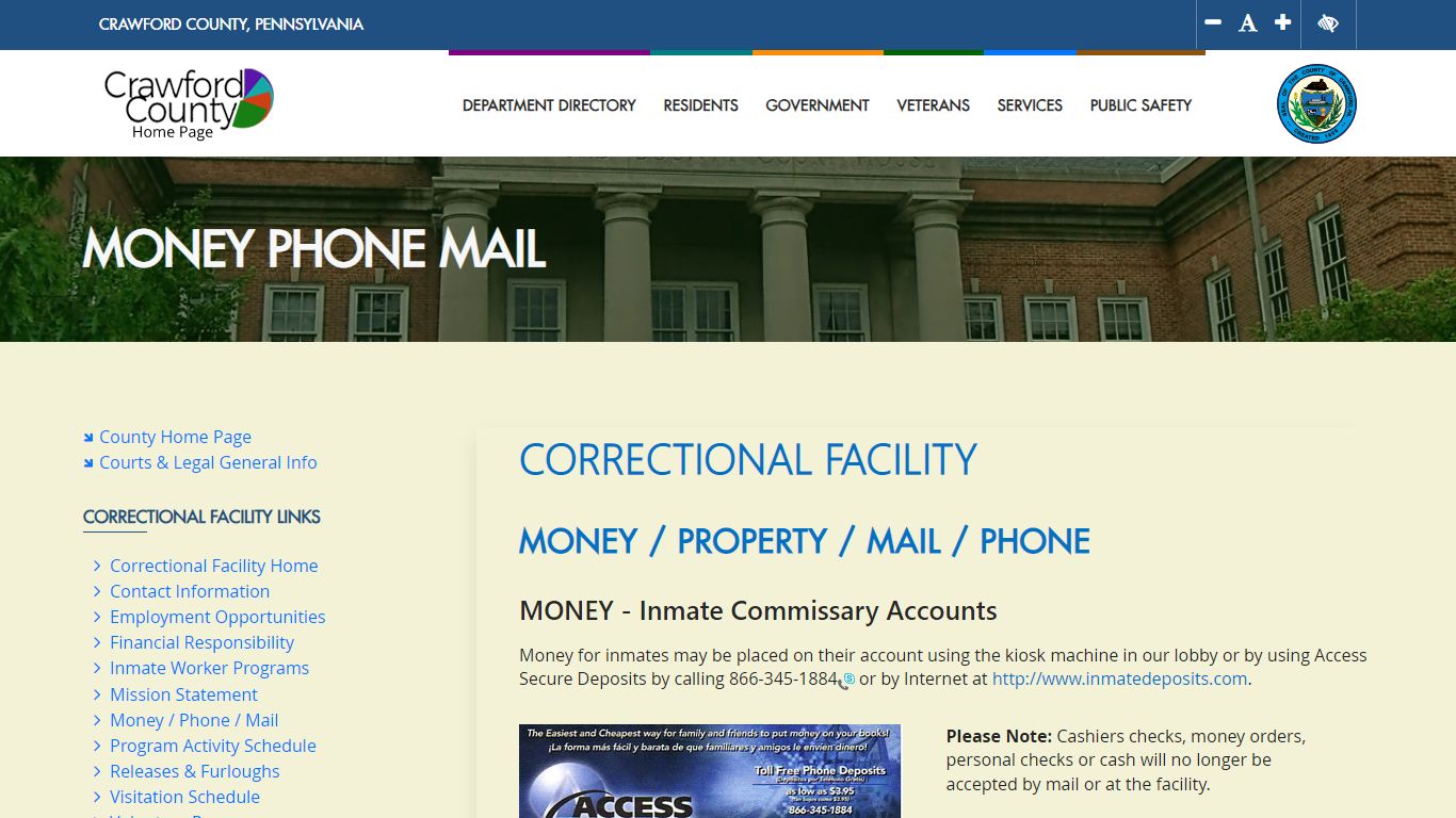 Money Phone Mail - Crawford County, Pennsylvania